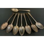 A set of four George IV Old English pattern table spoons, William Sumner I, London 1822; others,