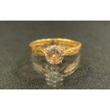 A diamond solitaire ring, round brilliant cut diamond approx 1.0ct, 18ct gold shank, size O, 3.2g