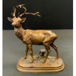 Alfred Dubucand (1828 - 1894), a patinated bronze, of a stag, signed in the maquette, 20cm high