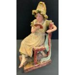 A Doulton Lambeth figure, modelled by Fred Catticott, The Marchioness, playing cards, after, Dick