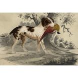 J** Ollier (19th century) Gun Dog with a Pheasant signed, dated 16th Nov 1835, watercolour, 14cm x