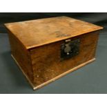 A small 18th century oak rectangular bible box, c.1740 19cm high 38cm wide 30cm deep