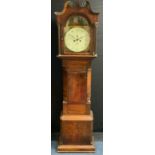 A 19th century longcase clock, the 35cm painted dial with Arabic numerals, subsidiary seconds