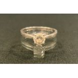 A platinum diamond solitaire ring, the brilliant cut stone approx. 0.61 carat, ring size L, 3.59g,