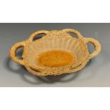 A 19th century S. & H. Briddon Brampton salt glazed stoneware shaped oval open basket, in relief