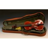 A 20th century Italian violin, Arnaldo Morano Taurinensis, anno 1976, two piece back, 37cm long, two