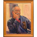 Royston A. Jones, 'Artist through the looking glass', signed, oil on board, gallery label to