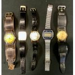 A 1950s Bentima Star gold plated wristwatch, leather strap; others Rapid, Casio digital 81cs-36