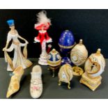 Musical decorative eggs, after Faberge; 70th Anniversary of the Dambusters egg; Nefertiti, Queen