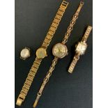 A lady's 9ct gold bracelet wristwatch, 15 jewel manual wind Swiss movement, London 1931, rolled gold