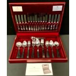 Viners - 58 piece Westbury pattern stainless steel canteen service, for six, cased