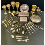 Flatware - a stilton scoop; lobster picks; goblets; ice crusher; etc