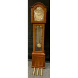 A Franz Hermle longcase clock, Hermle 451-033 AH westminster chiming movement, three weights,