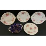 A pair of Royal Crown Derby posies pattern shaped circular plates, 24.5cm diameter, 1st quality;