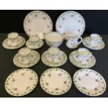 A Shelley porcelain Rose pattern tea set. for six, two spare side plates, pattern number 19554, Rd