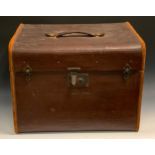 An early 20th century steam liner trunk, 37cm high, 51cm wide, embossed plaques with sunburst and