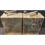 Automobilia - an Esso rectangular petrol can with brass screw top; another similar (2)