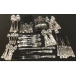 Flatware - a Kings pattern service for twelve, various makers