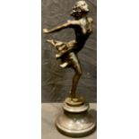 After Cesaro, a bronzed metal sculpture of a female dancer, 37cm high
