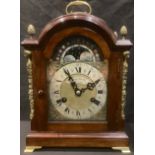 A mid 20th century mahogany bracket clock, James Smith, London, 8 day movement, Roman and Arabic