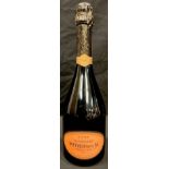 Football interest - a signed bottle of Moutard Pere et Fils Rose Champagne, Prestige Brut,