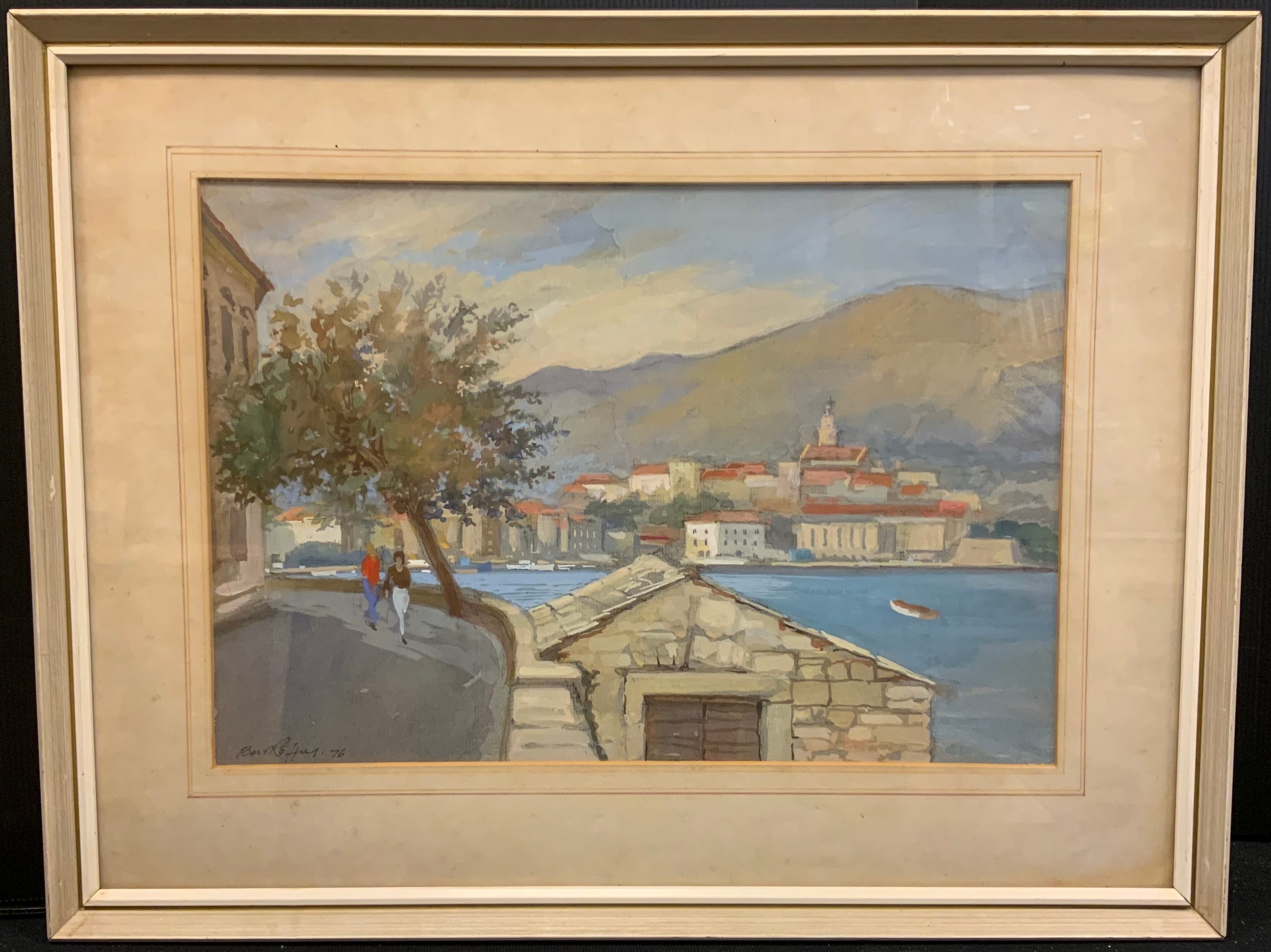 Bert Roffey, Korzula, Yugoslavia, signed, gouache, 27cm x 40.5cm.