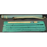 A Bob James fishing rod, OBJ BJB125, 5 piece Barbel, cloth pouch and soft carry case