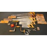Carpentry Tools - mahogany moulding planes, hand saws, other woodworking and engineering tools