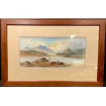 William Henry Earp (1831-1914) A Quiet Lake signed, watercolour, 24cm x 52cm