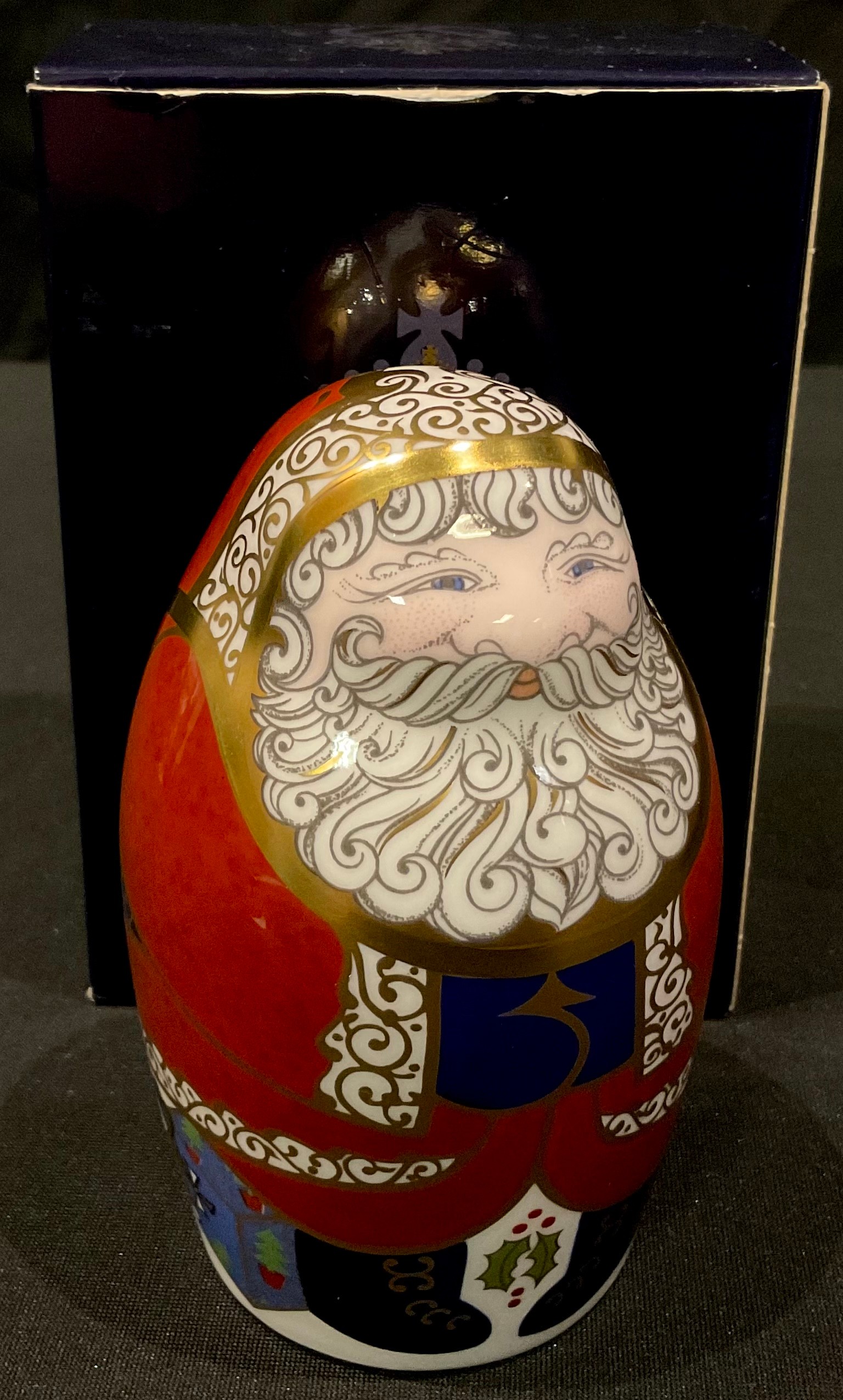 A Royal Crown Derby paperweight, Santa Claus, gold stopper, boxed