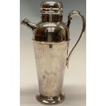 A mid 20th century plated cocktail shaker, 30cm high