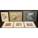 Pictures and Prints - Hensell, a set of three studies, Fruit and Architecture, signed, pastel,