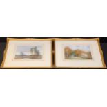 Edgar Woollatt (1871 - 1931) A Pair, Landscapes signed, watercolours, 27cm x 37cm