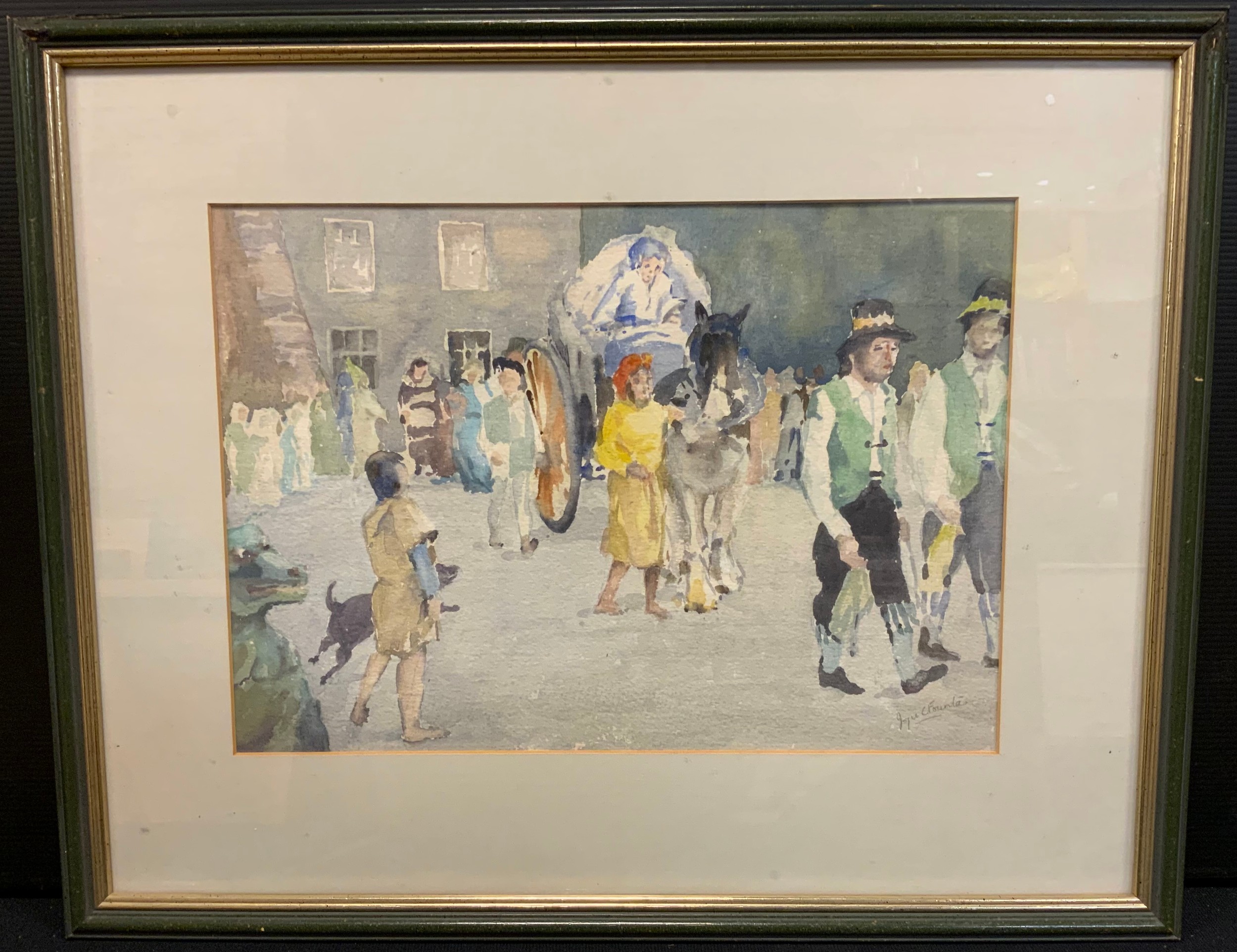 Joyce C. Fountan,Easter Parade, signed, watercolour, 24cm x 34.5cm.