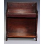 A 19th century mahogany wall hanging book shelf, reeded borders, 42.5cm high, 34cm wide