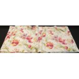 Textiles - a pair of Laura Ashley floral curtains, each curtain 217cm long, 212cm wide