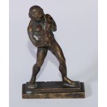 Grand Tour School, a cabinet bronze, Bacchus with a Goat Skin, stepped rectangular base, 8.5cm high