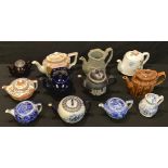 Teapots - 19th century and later, Staffordshire, including Wedgwood Fallow Deer and Ferrara