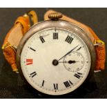 A World War One 925 silver trench wristlet watch