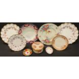 A pair of Royal Crown Derby Antoinette shaped circular dinner plates, 26cm diameter, first