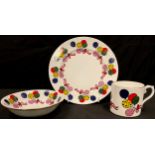 An unusual Lynton Porcelain Company nursery ware child's breakfast set, comprising mug, bowl and