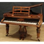 A 19th century walnut grand piano, John Broadwood & Sons, London, serial number 6251, 94cm high,
