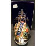 A Royal Crown Derby paperweight, Garden Snail, limited edition 1,440/4,500, gold stopper,