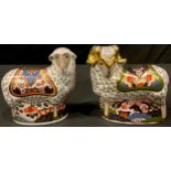 A Royal Crown Derby paperweight, Imari Ram, Visitor Centre exclusive, gold stopper, certificate,