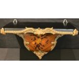 A Louis XV style gilt metal mounted marquetry clock bracket