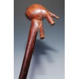 Tribal Art - an African club, bulbous rootwood head, 46cm long