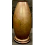 A Japanese bronze vase, Meiji period, hardwood stand, 23cm high excluding stand