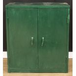 A painted steel industrial storage cabinet, 101cm high, 90cm wide, 46m deep