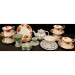 A Royal Albert Old Country Roses pattern part tea set, a Royal Doulton Yorktown pattern tea for