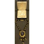 A Victorian Pinchbeck type necklace, boxed